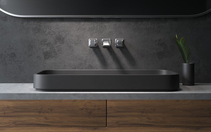 Solace-B Black Rectangular Vessel Sink