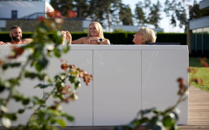 Vibe Infinity Spa w White Composite Siding (fmr. Maridur)