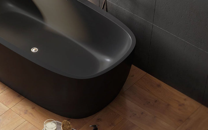 Aquatica Coletta Graphite Black Freestanding Solid Surface Bathtub