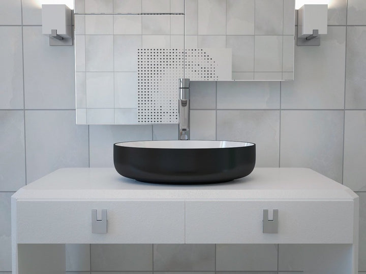Metamorfosi Black-White Oval Vessel Sink