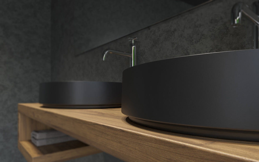 Solace-A Plus Black Round Vessel Sink