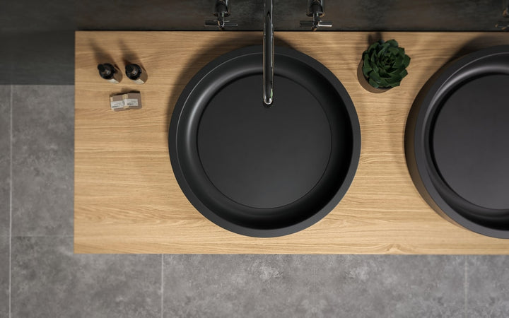 Solace-A Plus Black Round Vessel Sink