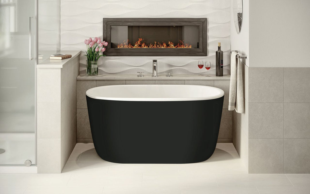 Lullaby Nano Black-White Freestanding Solid Surface Bathtub