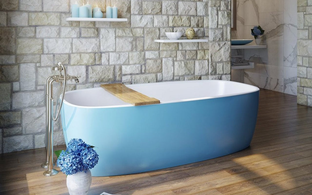 Aquatica Coletta Distant Blue-White Freestanding Bathtub