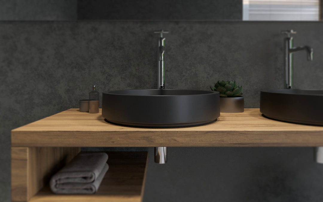 Solace-A Plus Black Round Vessel Sink