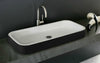 Solace-B Black-Wht Rectangular Stone Vessel Sink
