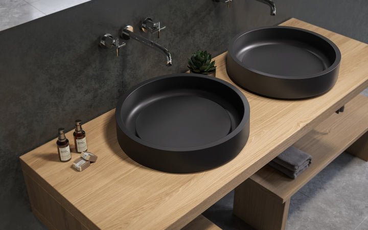 Solace-A Plus Black Round Vessel Sink
