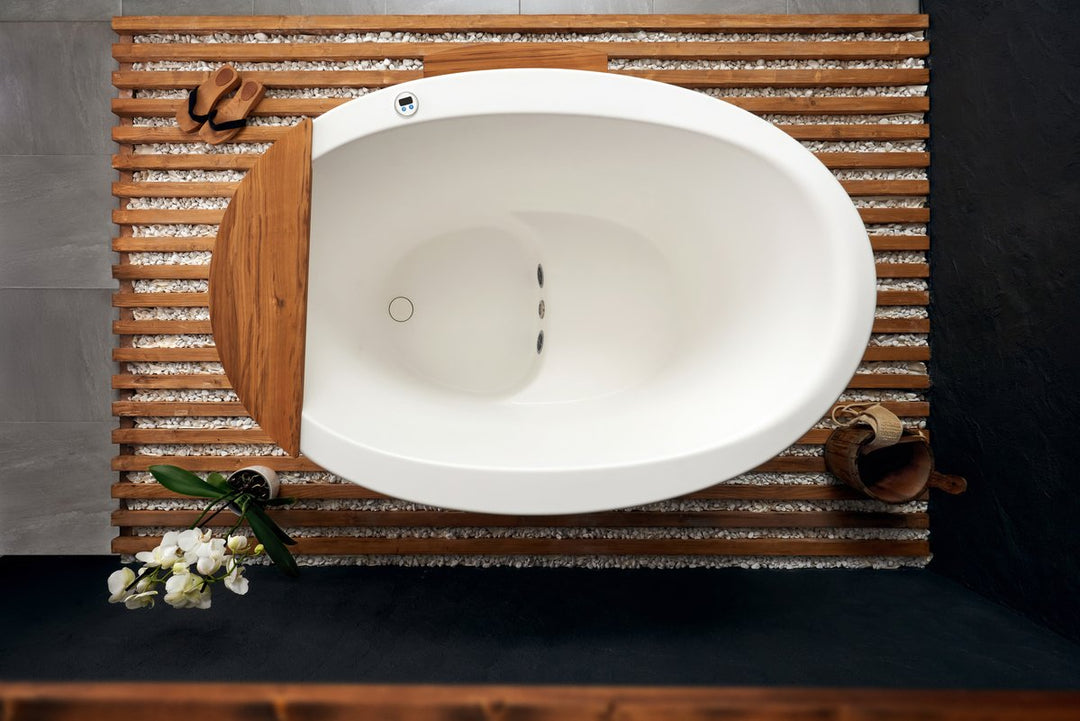 True Ofuro Freestanding Solid Surface Bathtub with Tranquility