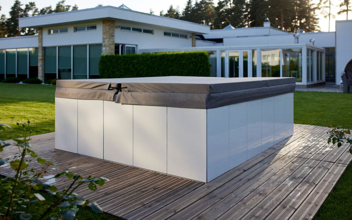 Vibe Infinity Spa w White Composite Siding (fmr. Maridur)