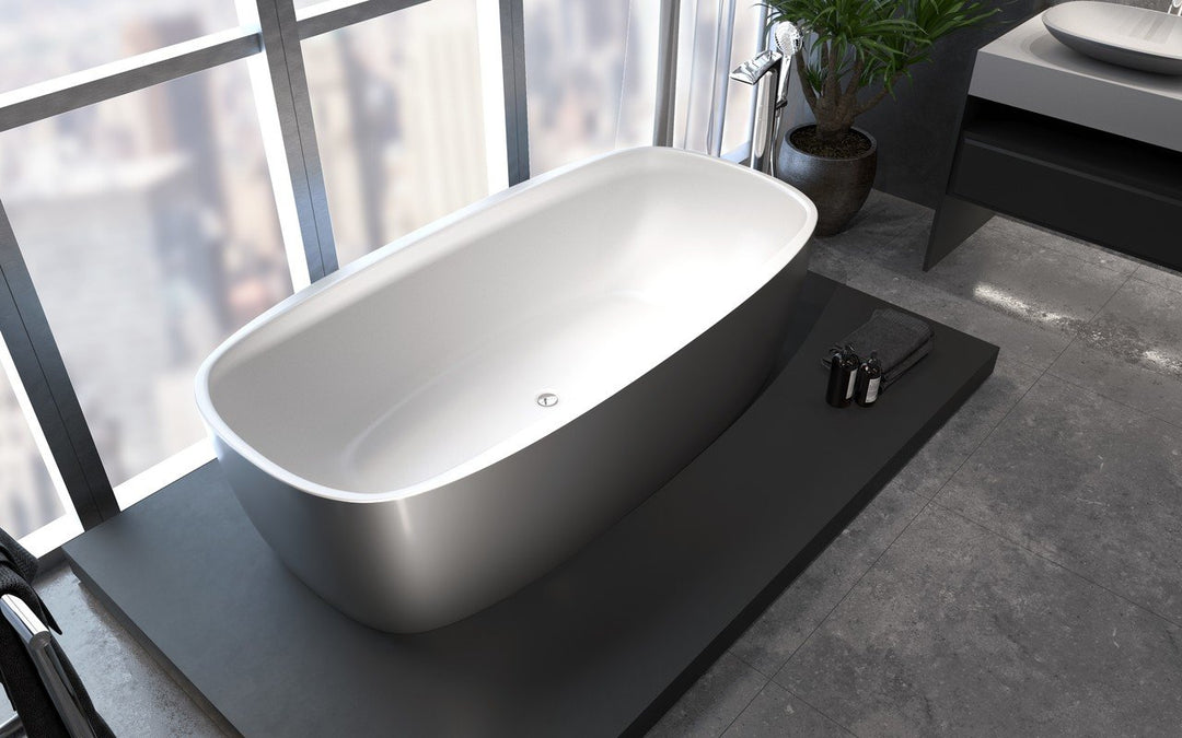 Aquatica Coletta Gunmetal-White Freestanding Bathtub