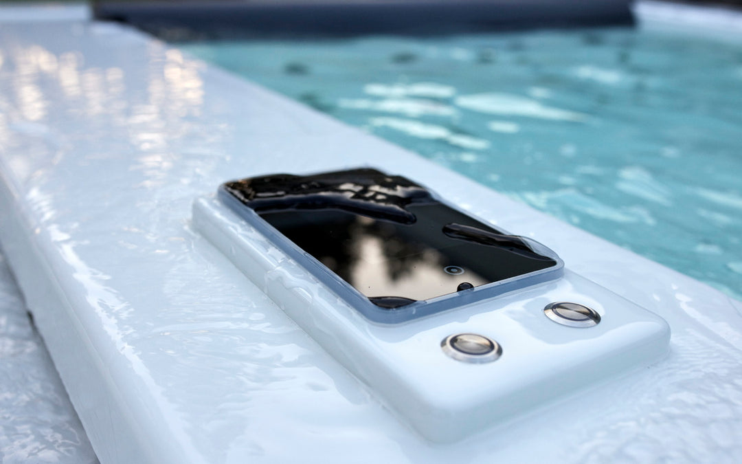 Downtown Infinity Spa w White Composite Siding (fmr. Maridur)