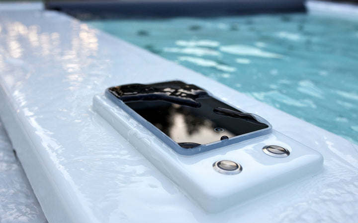 Downtown Infinity Spa w White Composite Siding (fmr. Maridur)