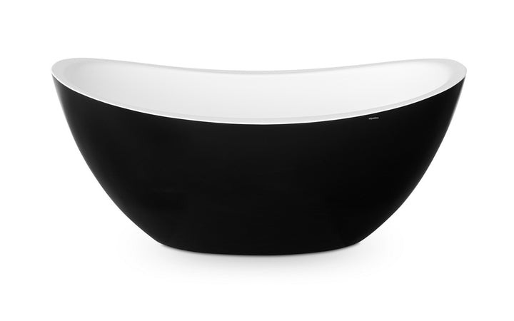 Lillian Black-White Freestanding Solid Surface Bathtub