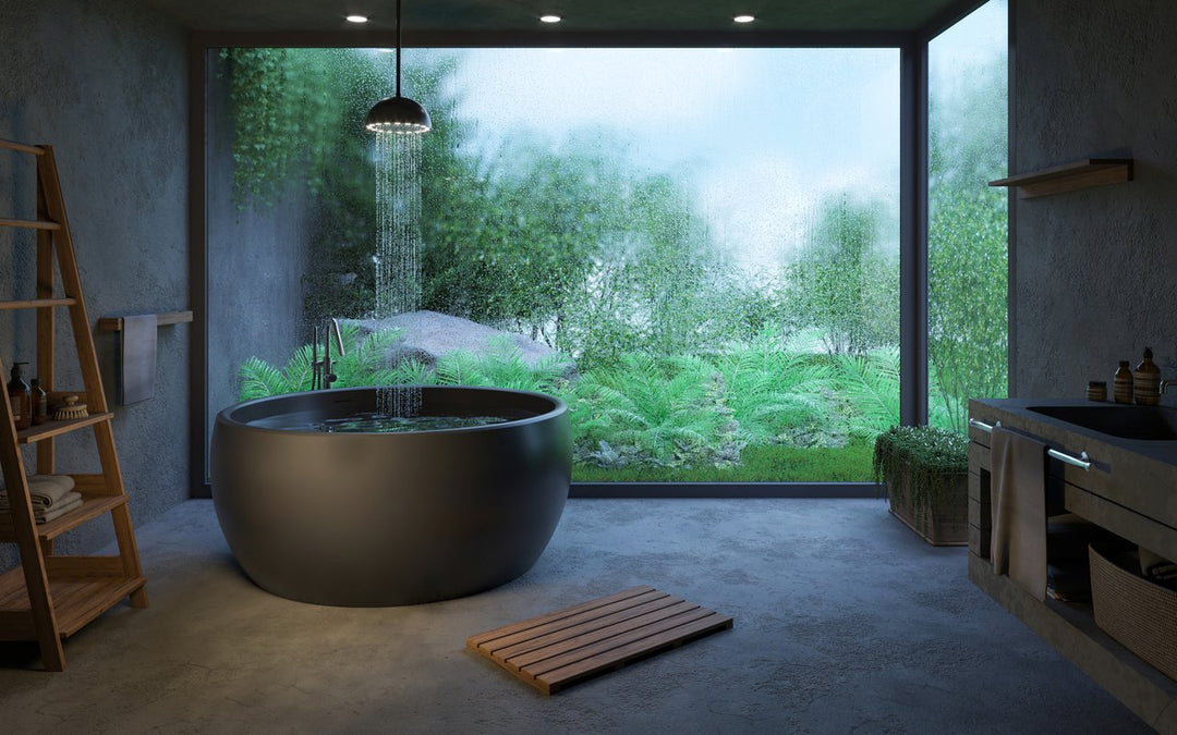 Aura Mini Black Stone Bathtub