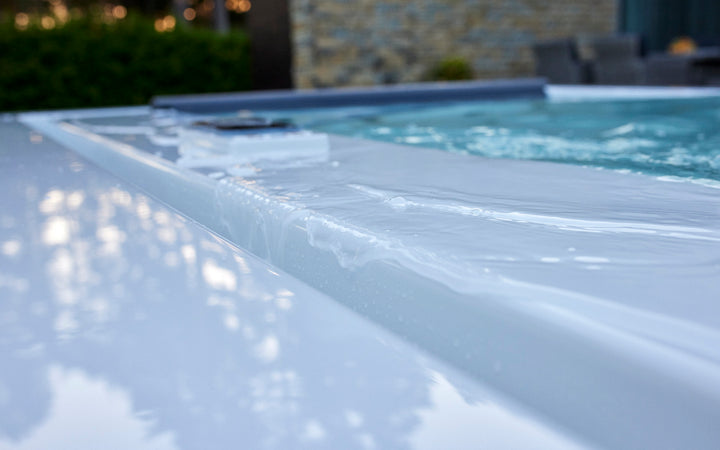 Downtown Infinity Spa w White Composite Siding (fmr. Maridur)