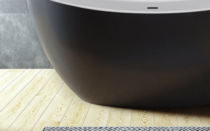 Lillian Black-White Freestanding Solid Surface Bathtub