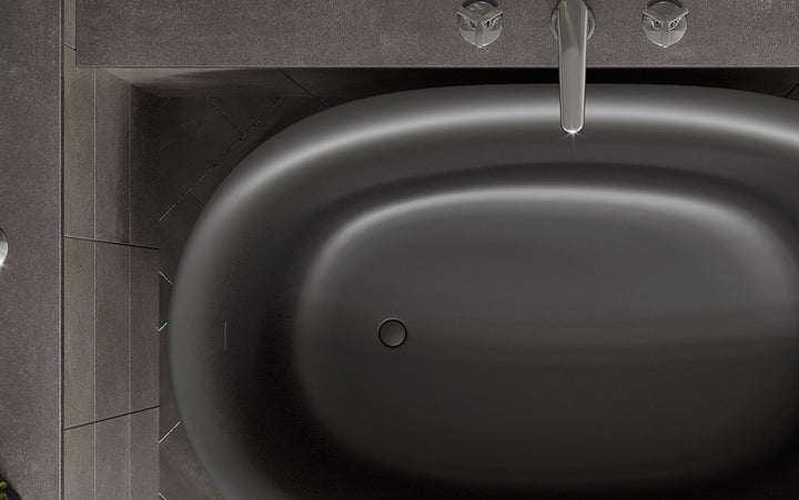Sophia Black Freestanding Solid Surface Bathtub