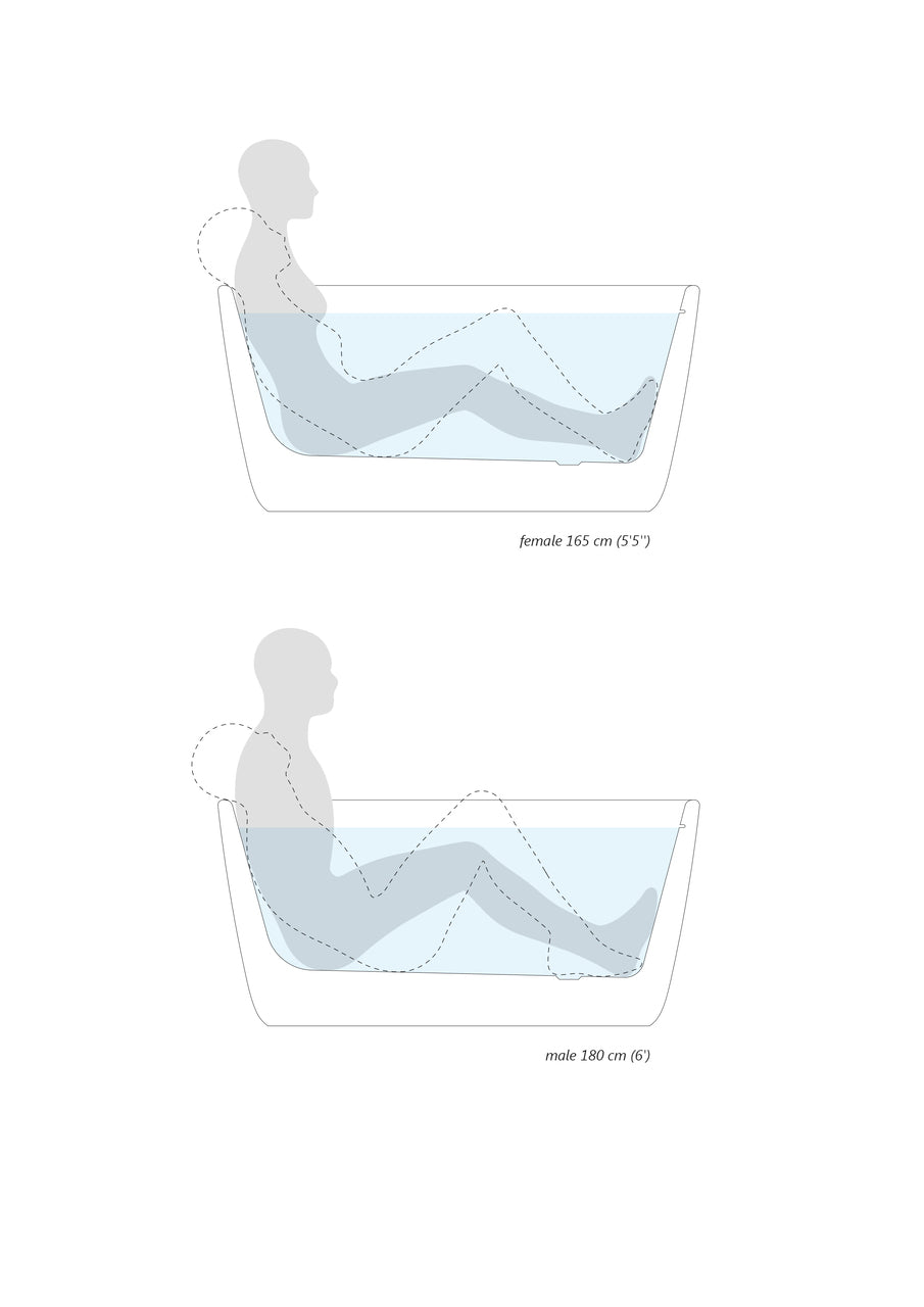 Lullaby Nano Black-White Freestanding Solid Surface Bathtub