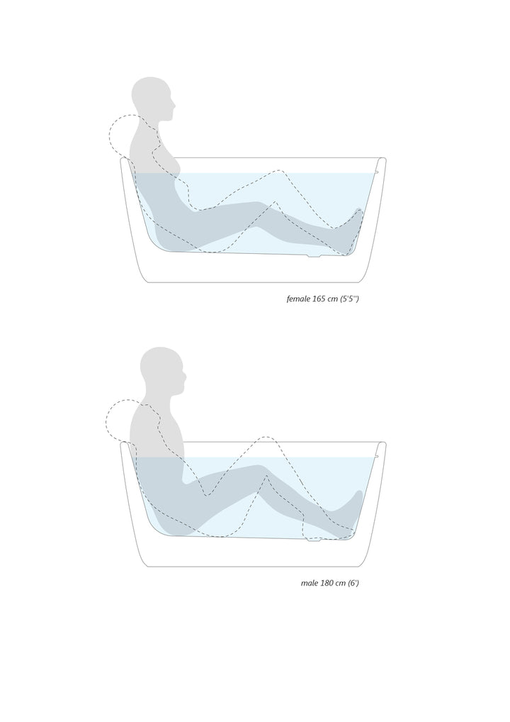 Lullaby Nano Black-White Freestanding Solid Surface Bathtub