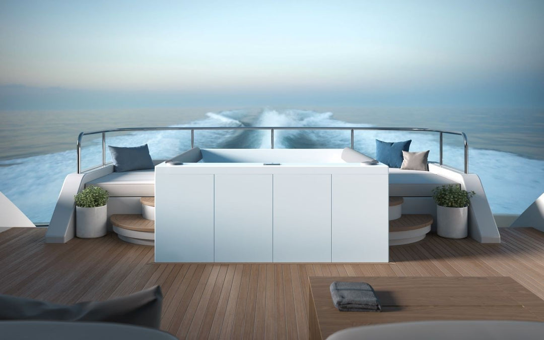 Downtown 2 Spa w White Composite Siding (fmr. Maridur)