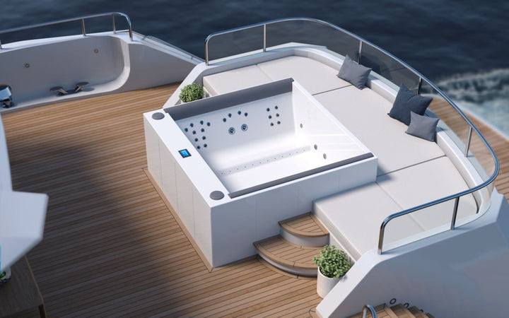 Downtown 2 Spa w White Composite Siding (fmr. Maridur)