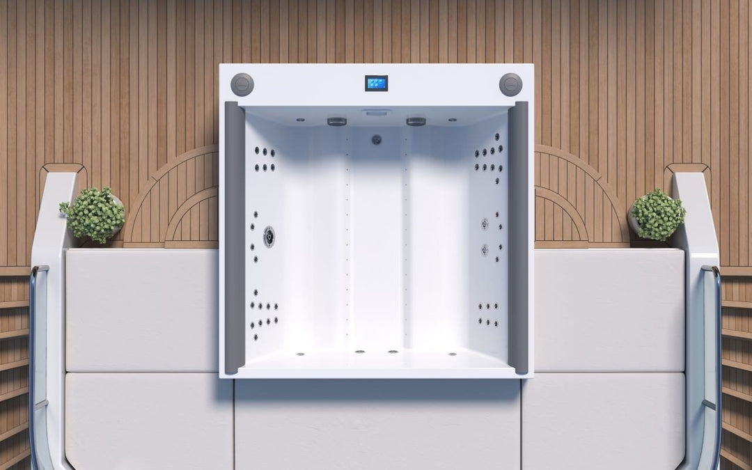 Downtown 2 Spa w White Composite Siding (fmr. Maridur)