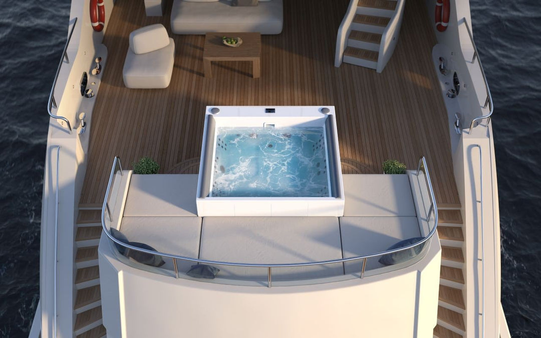 Downtown 2 Spa w White Composite Siding (fmr. Maridur)