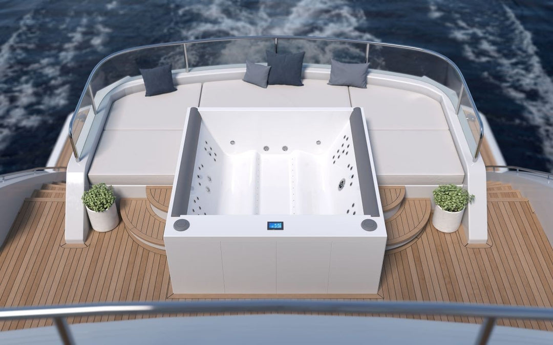 Downtown 2 Spa w White Composite Siding (fmr. Maridur)