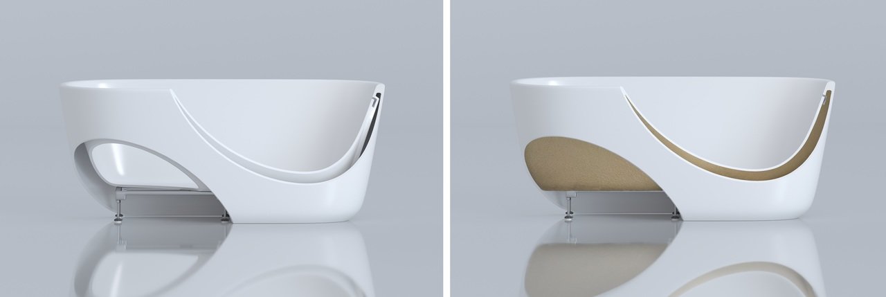 ᐈ 【Aquatica Aura Mini Round Freestanding Solid Surface Bathtub