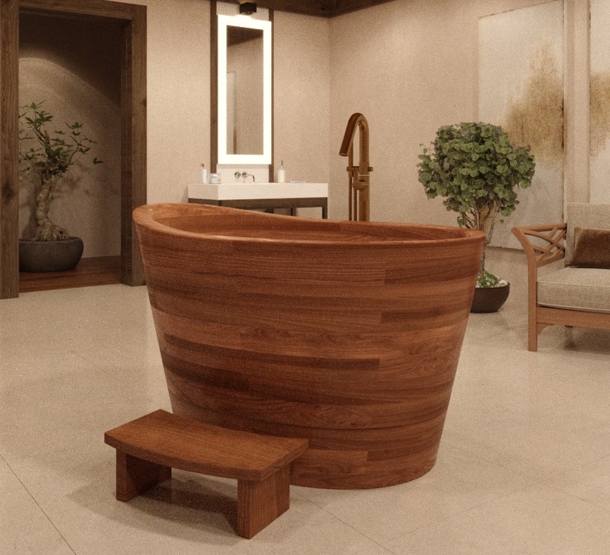 Aquatica True Ofuro Wooden Freestanding Japanese Soaking ...